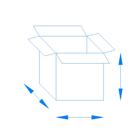 Изображение коробки, символ меры объема